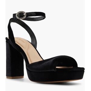 Ted Baker London | Maddy Ruched Black Velvet Platform Sandal Sz 9 NIB